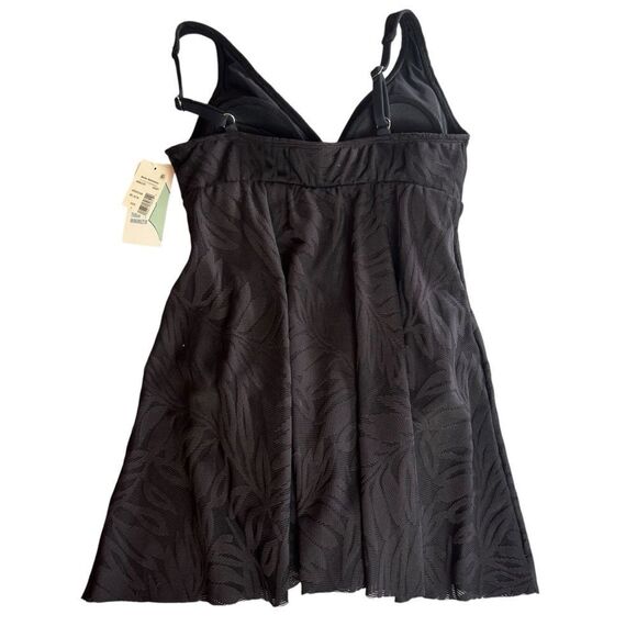 Swim Solutions Women's Tummy-Control Swim Dress One Piece Swimsuit Black Size 8 - Picture 4 of 9